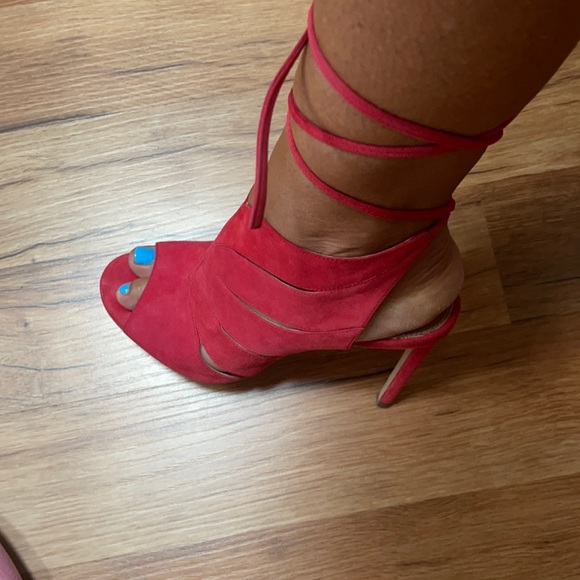 Hugo Boss Pink Suede Heels - Picture 2 of 6